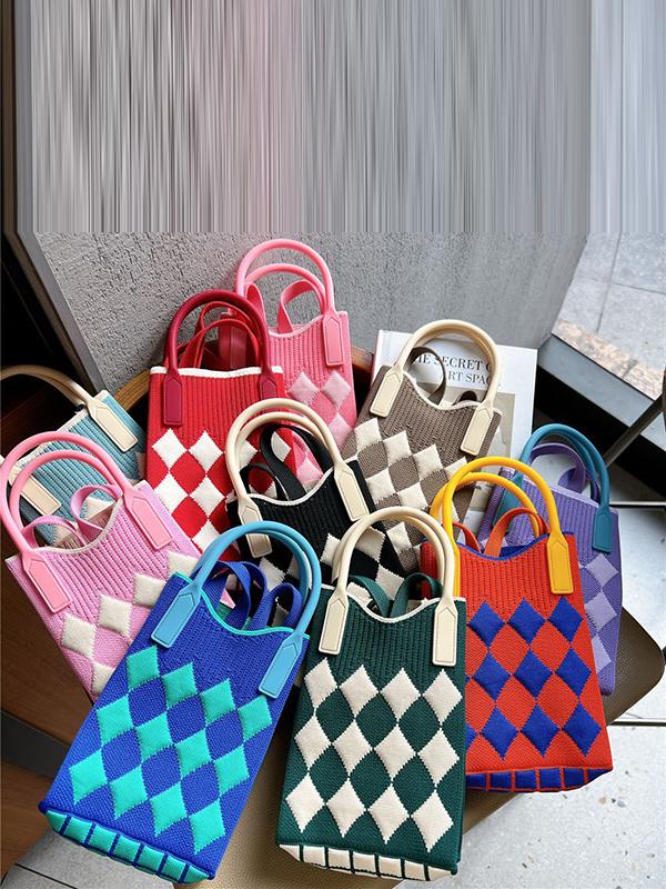 Houndstooth Split-Joint Bags Crossbody Bags Handbags Product Image