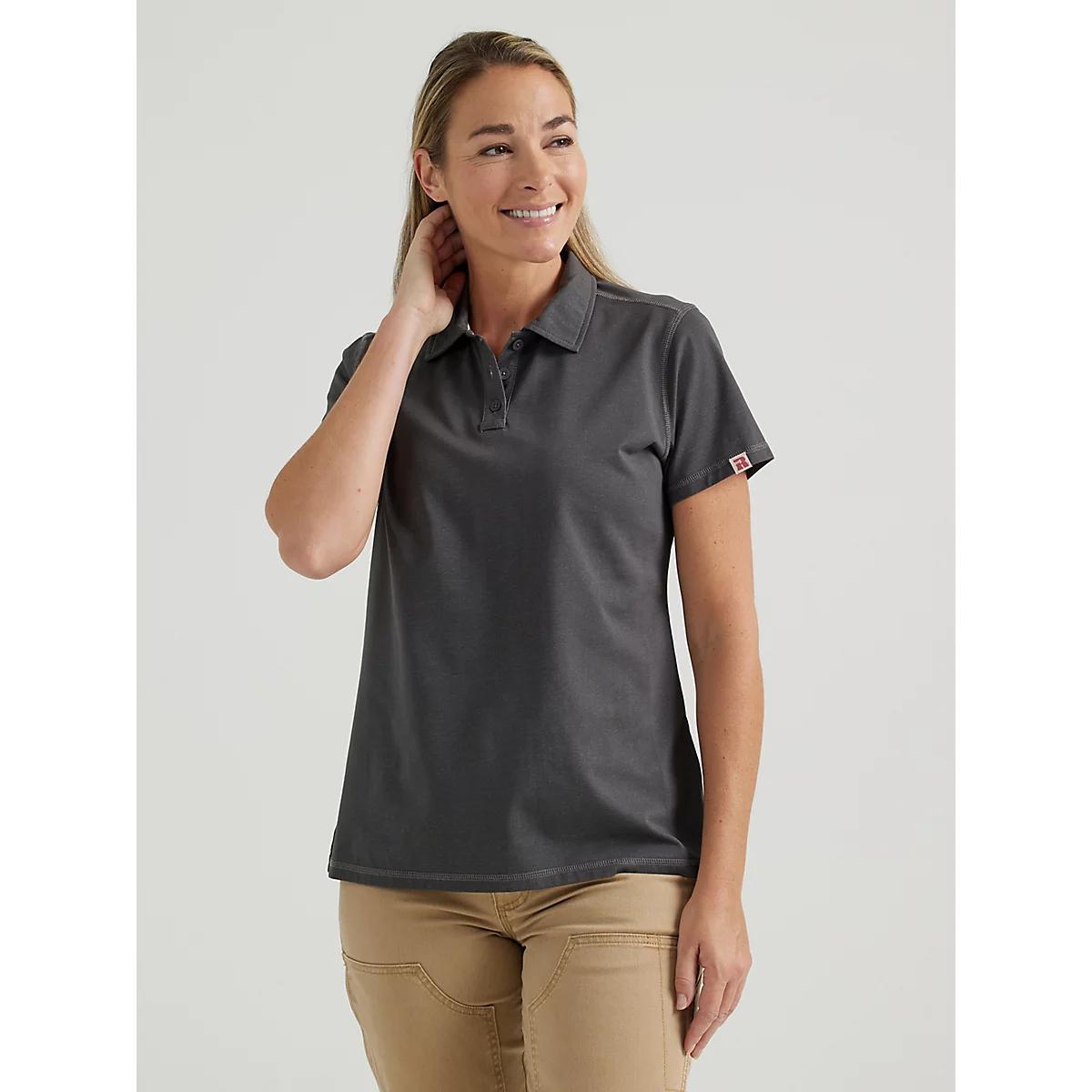 Women's Wrangler® RIGGS Workwear® Performance Knit Polo in Asphalt Heather Product Image