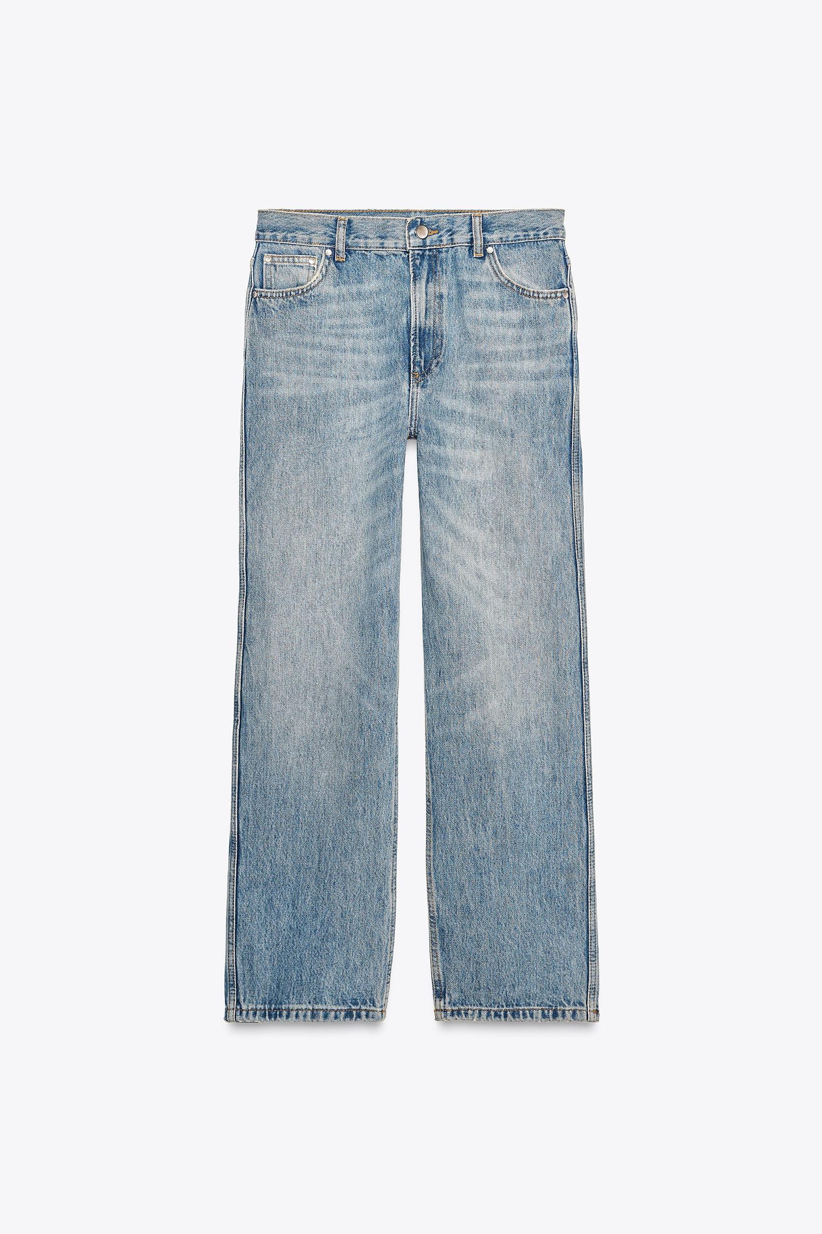 ZW COLLECTION STRAIGHT HIGH-WAIST CROPPED JEANS Product Image