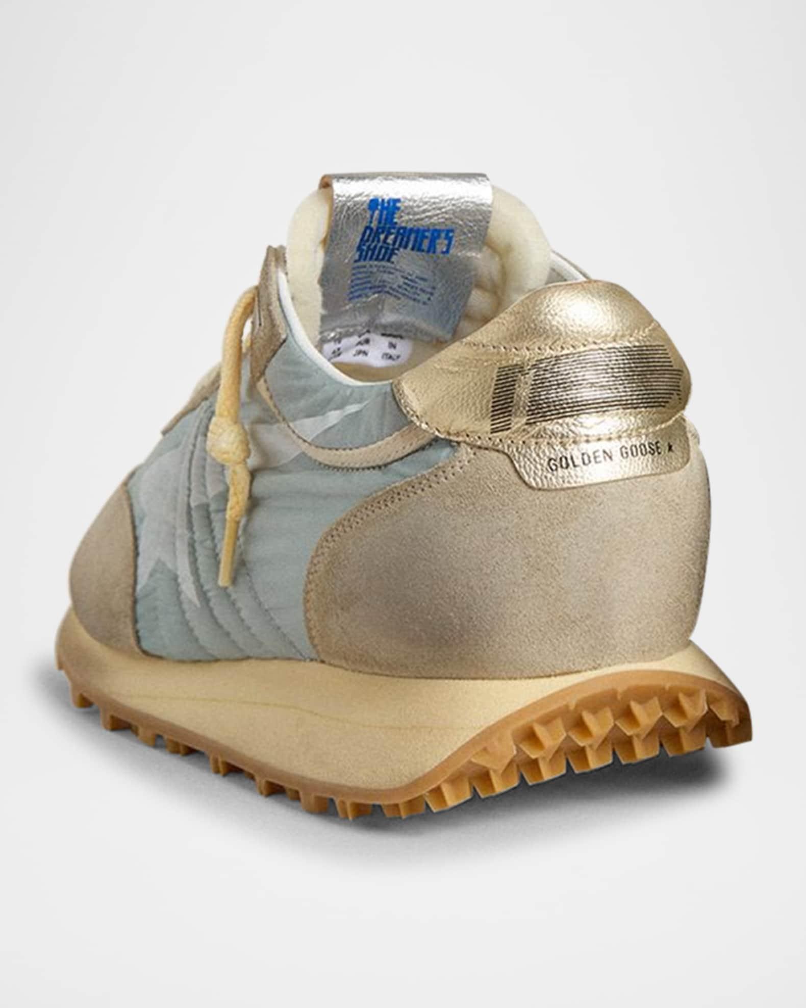 Men's Nylon and Suede Running Marathon Sneakers Product Image