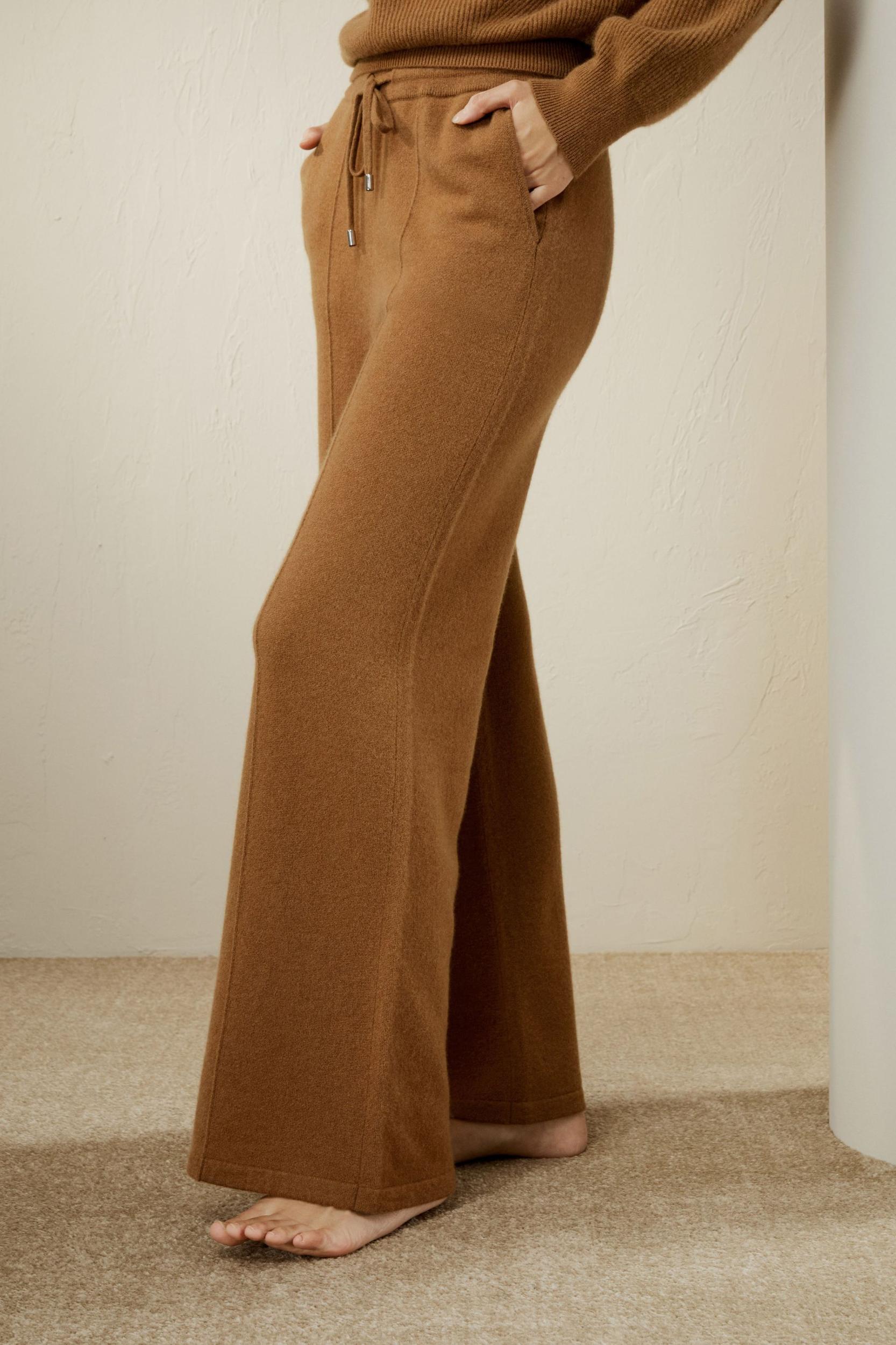 LILYSILK Cashmere Pant - for Women - White 100% Natural Cashmere - Breathable Regular Fit Pants S Product Image