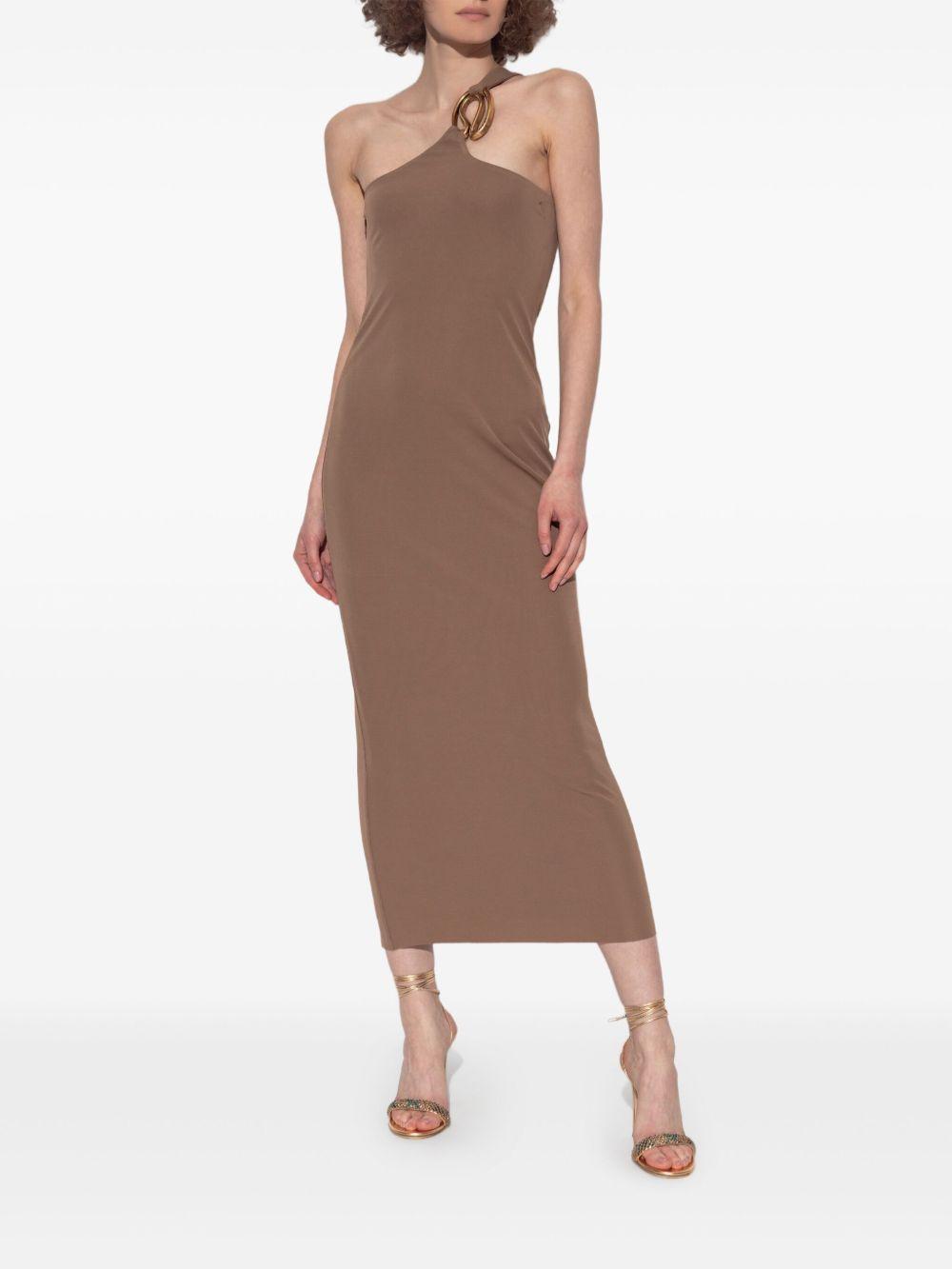 Chani asymmetric neckline midi dress Product Image