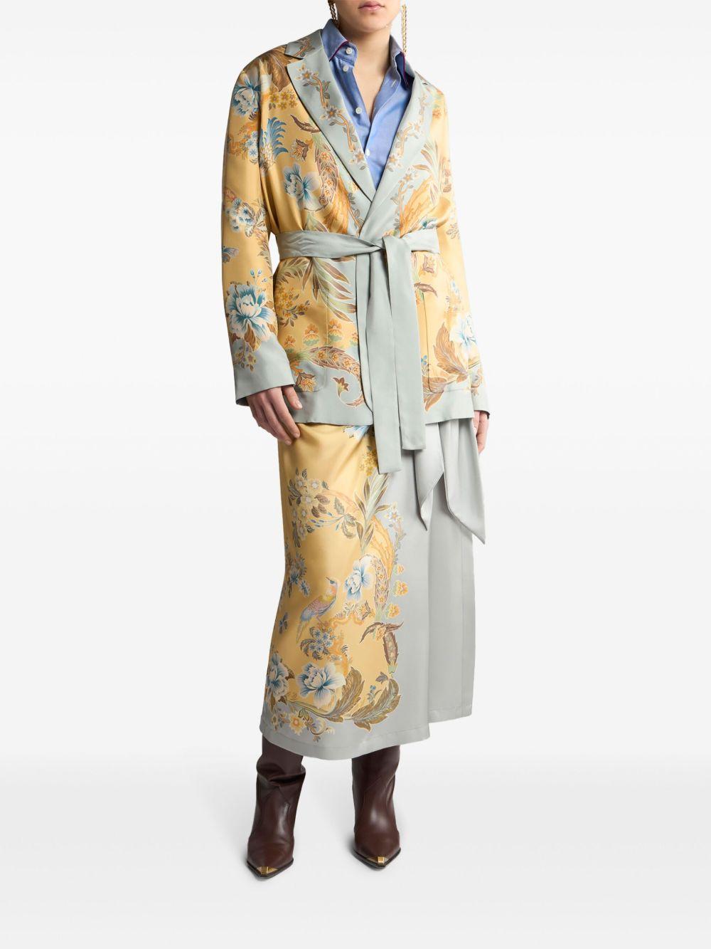 floral-print silk jacket Product Image