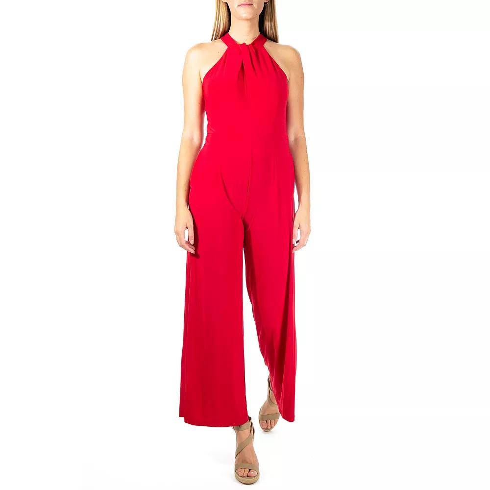 Women's Nina Leonard Wide-Leg Halter Jumpsuit,  Product Image
