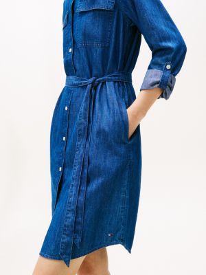 Belted Utility Denim Shirtdress Product Image