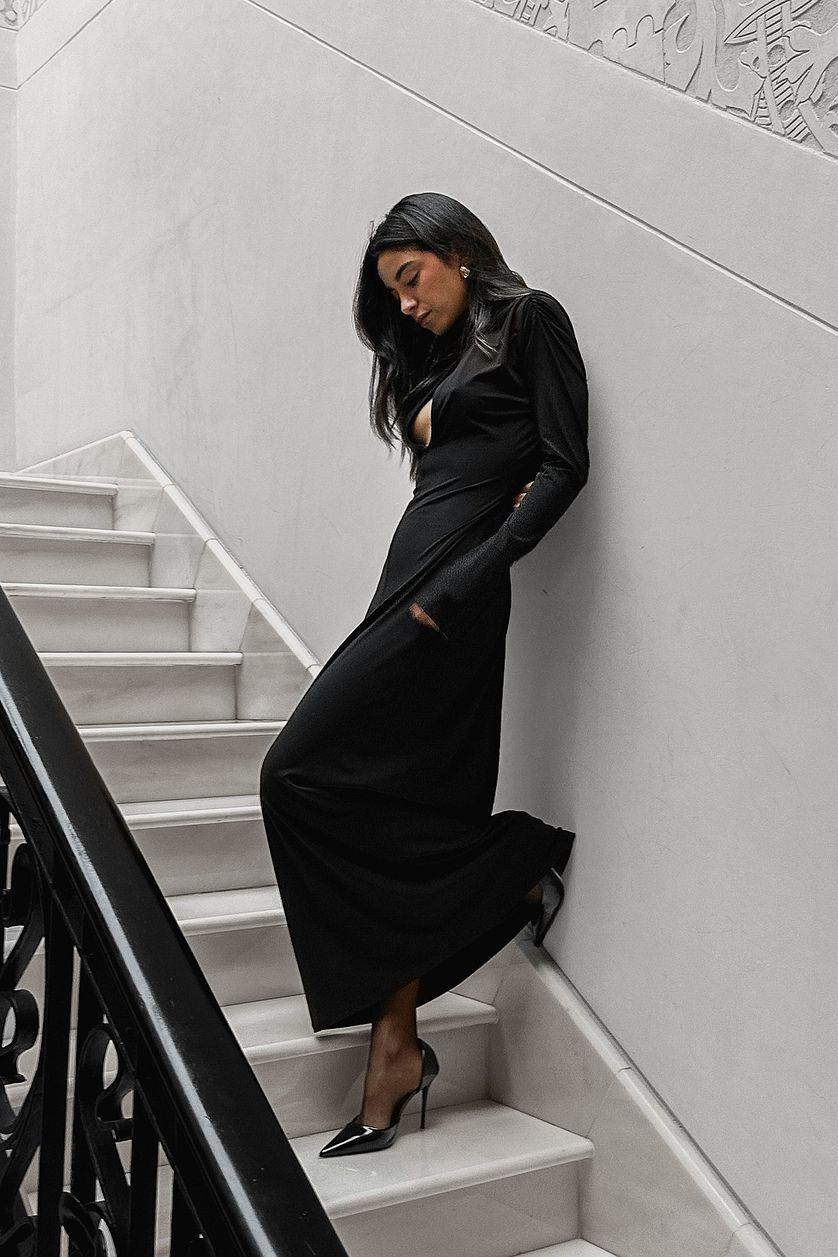 Jersey Cut Out Detail Waterfall Maxi Dress Product Image