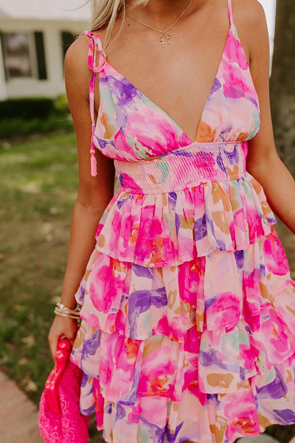 Paradise Blossom Tiered Mini Dress Product Image