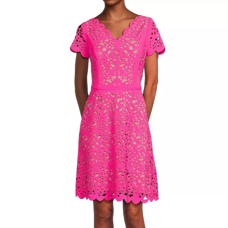 Women's Focus By Shani Cutout Overlay A-Line Dress,  Product Image