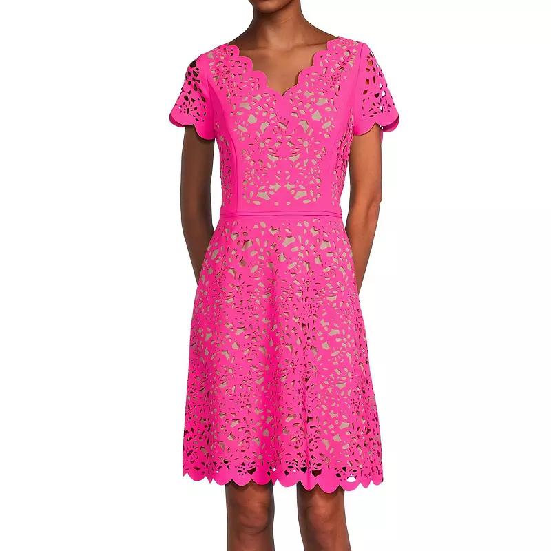 Women's Focus By Shani Cutout Overlay A-Line Dress,  Product Image