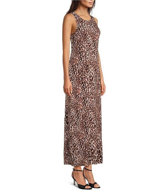 Vince Camuto Knit Round Neck Sleeveless Maxi Sheath Dress Product Image