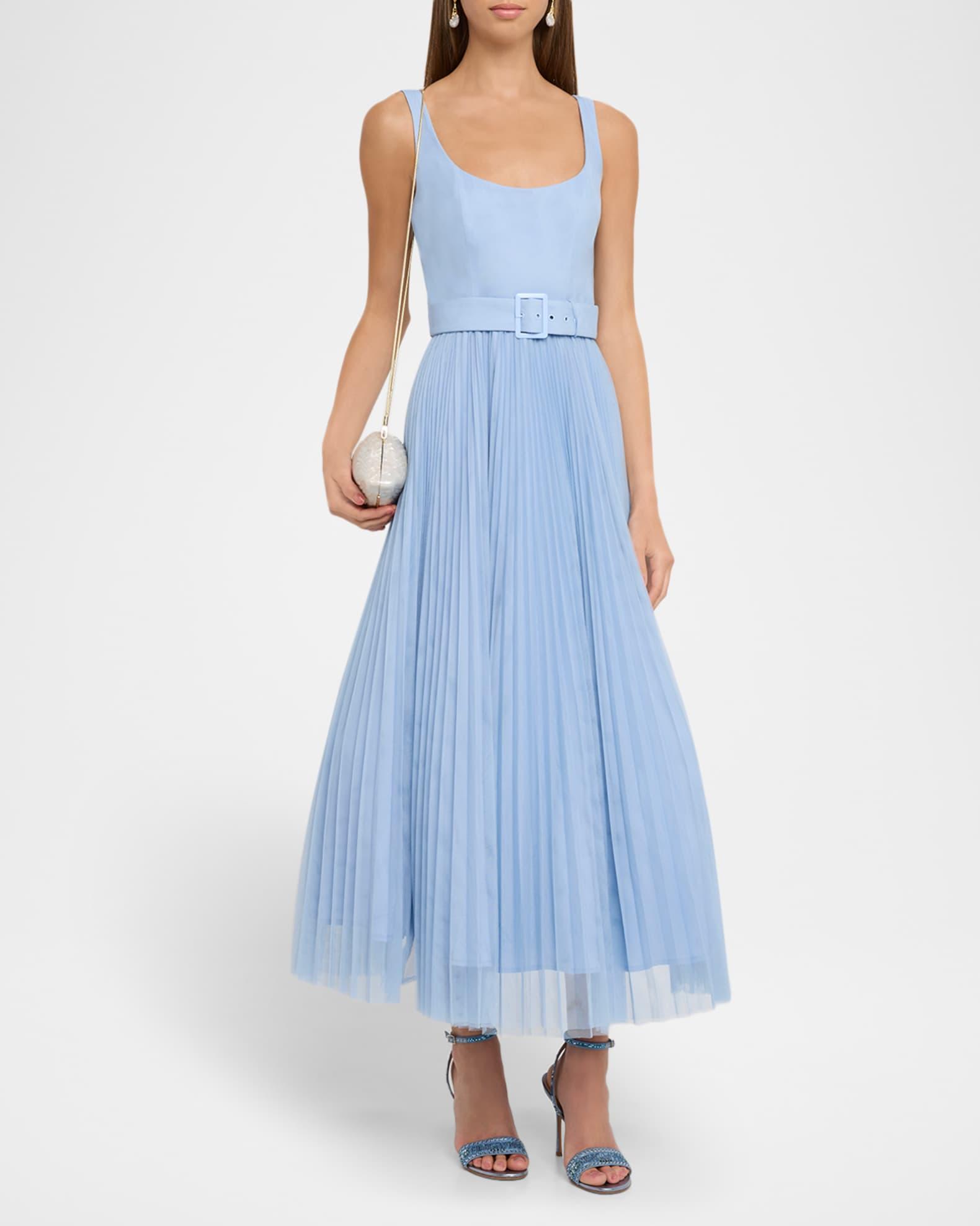 Effy Sleeveless Pleated Tulle Maxi Dress Product Image