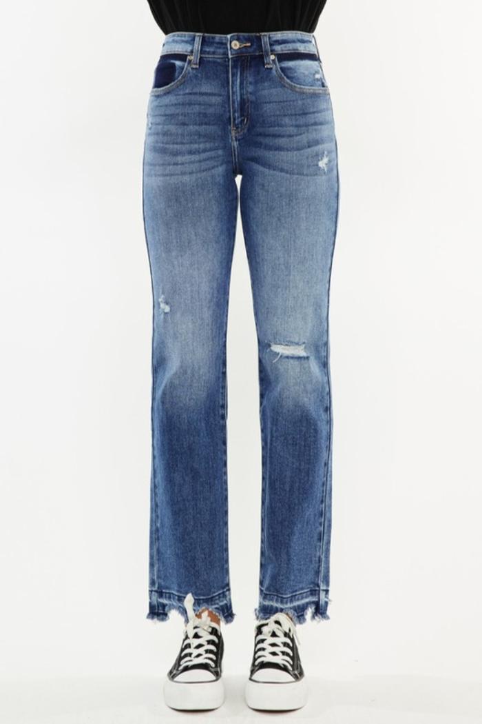 High Rise Slim Straight Jeans Product Image