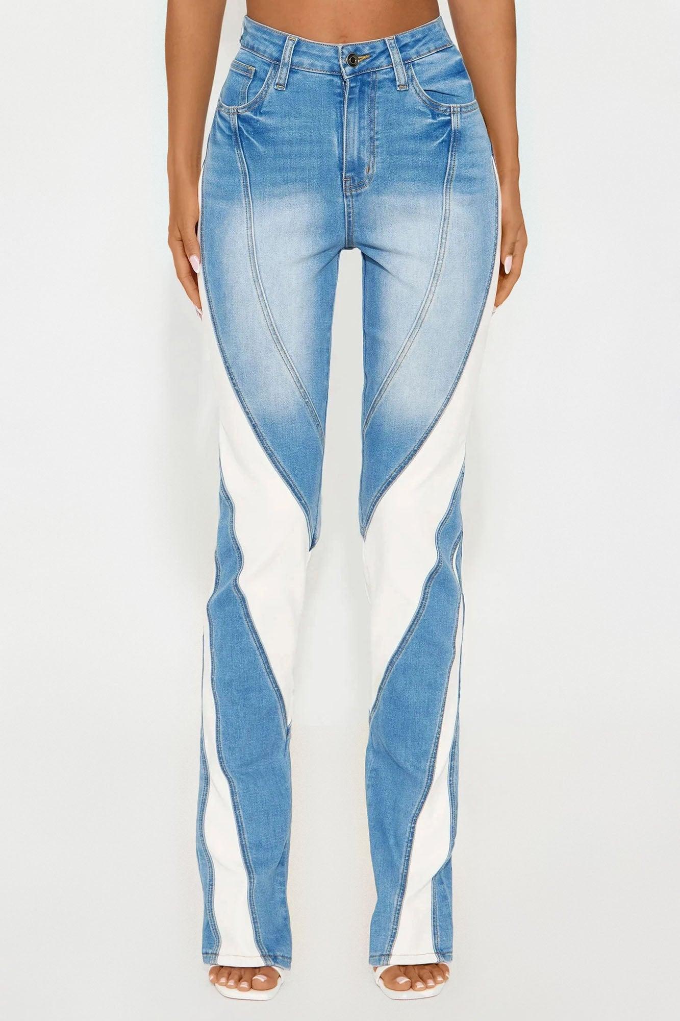 Tall Stepping Up Split Hem Skinny Jeans - Medium Wash Female Product Image