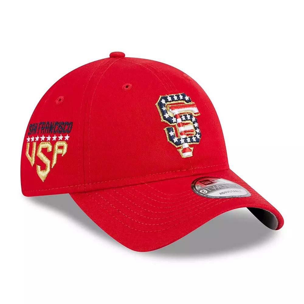 Men's New Era Red San Francisco Giants 2023 Fourth of July 9TWENTY Adjustable Hat Product Image