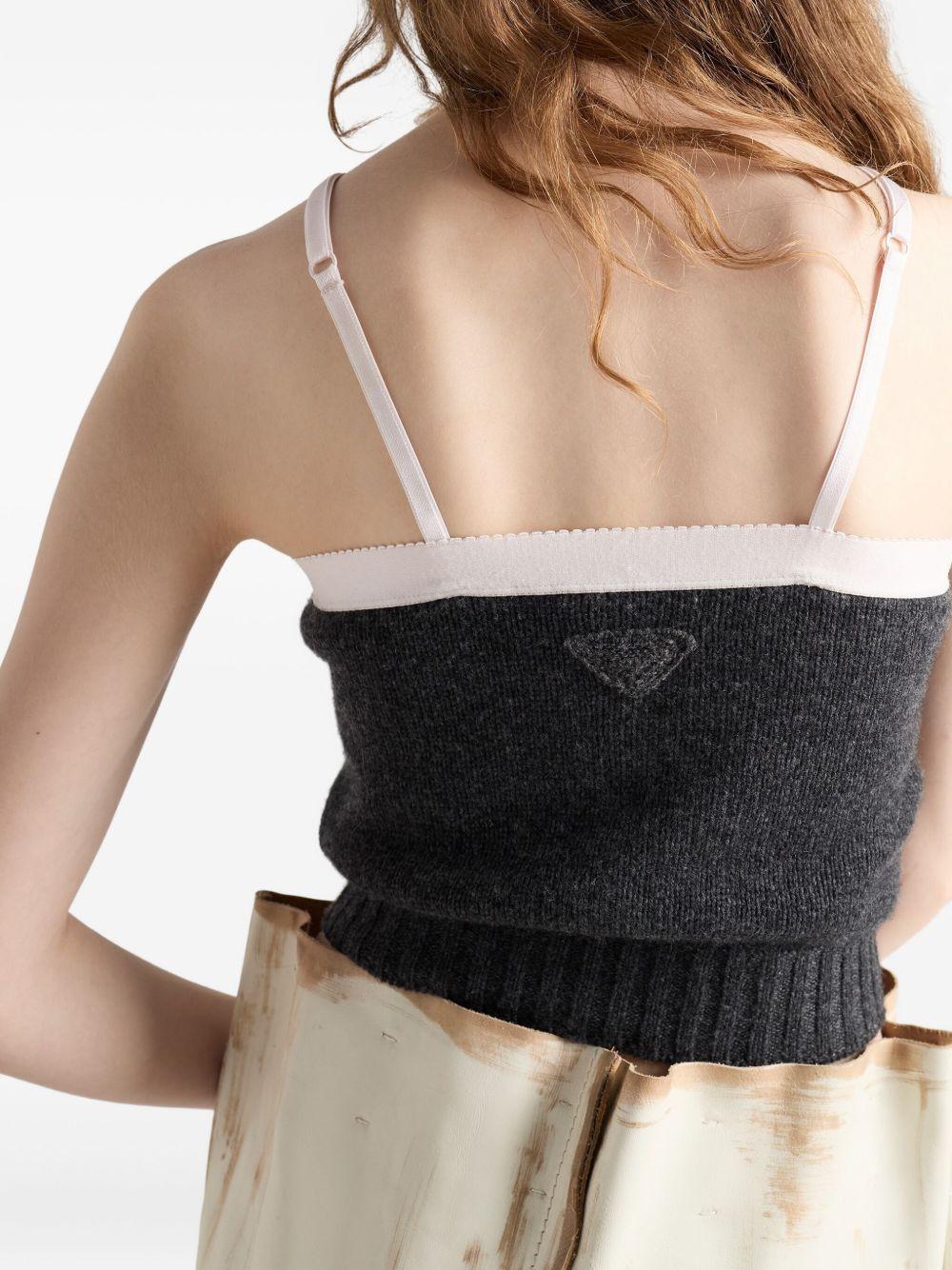 adjustable ribbed-knit top Product Image