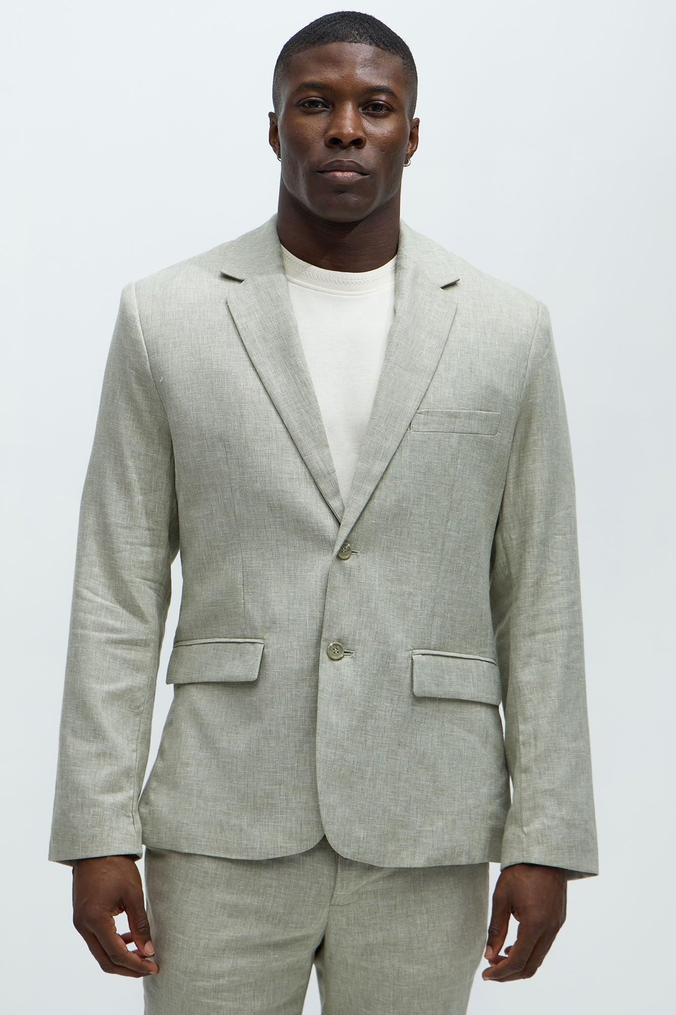 Bahamas Linen Suit Jacket - Green Product Image