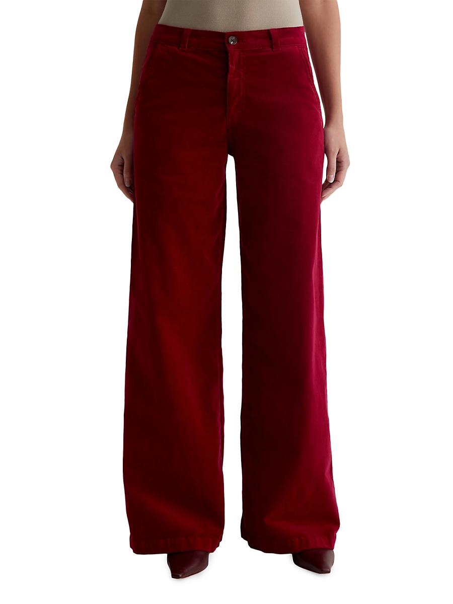 Womens Stella Mid-Rise Corduroy Palazzo Pants Product Image