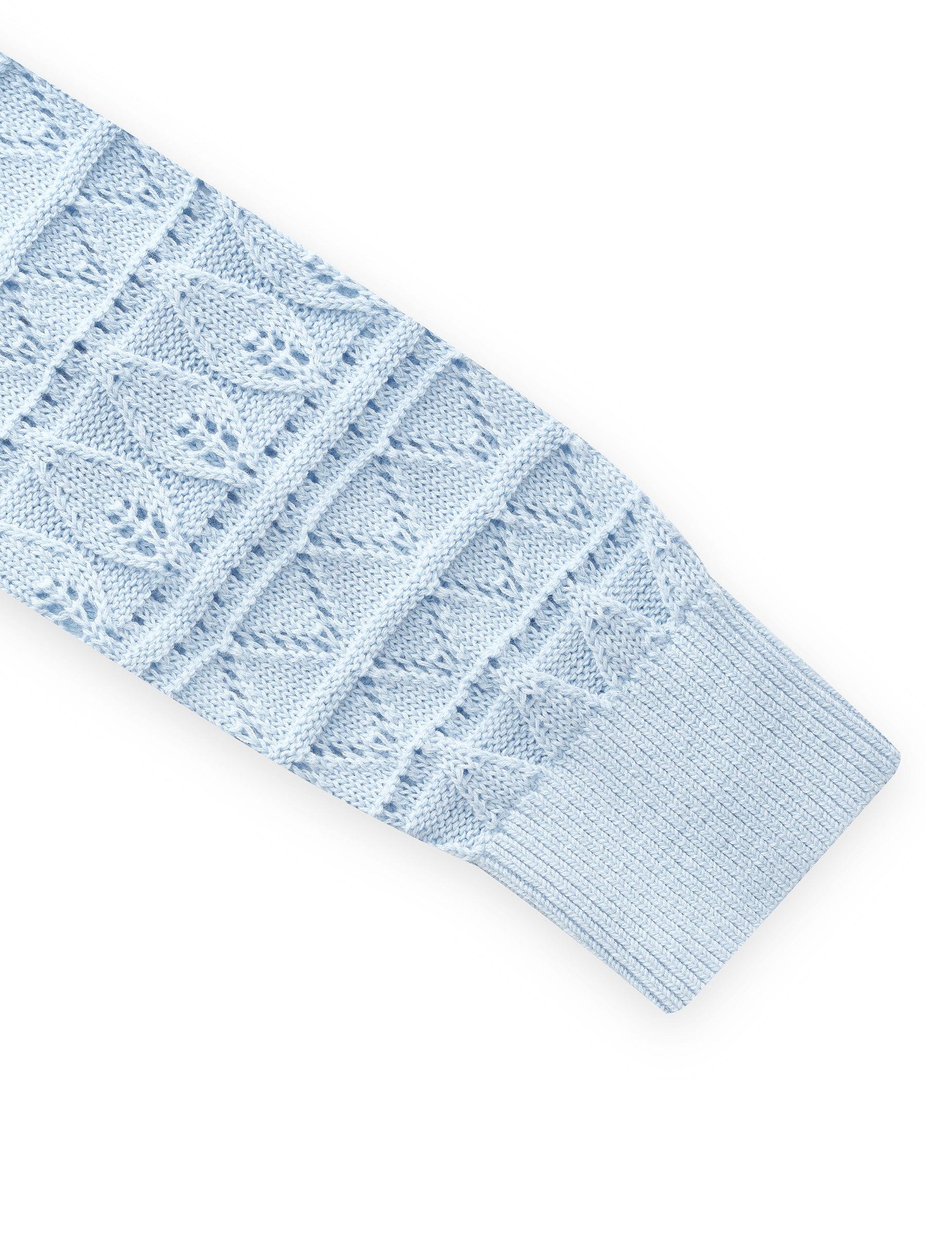 Cotton Openwork Women Round Neck Cardigan Product Image