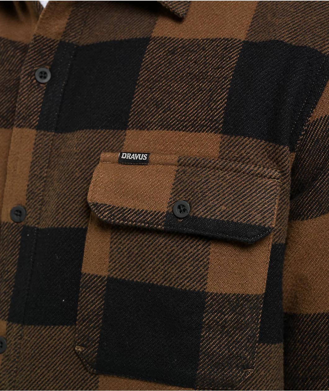Dravus Essential Brown and Black Flannel Shirt Product Image