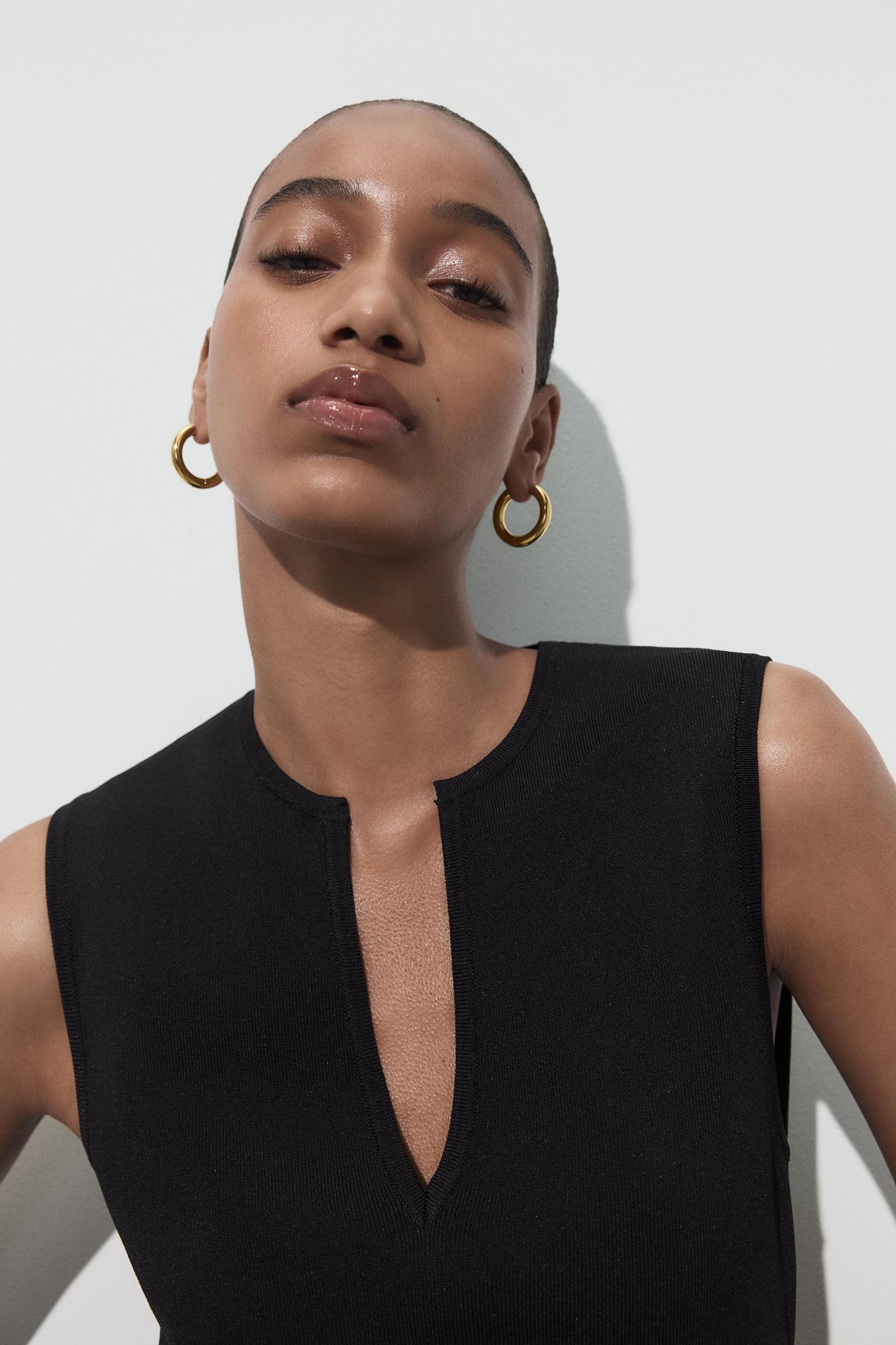 KNIT DRESS WITH OPENWORK EMBROIDERY Product Image