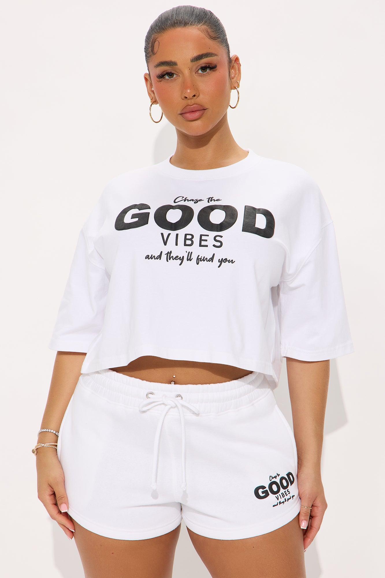 Comfy Cutie Fleece Short Set - White Product Image