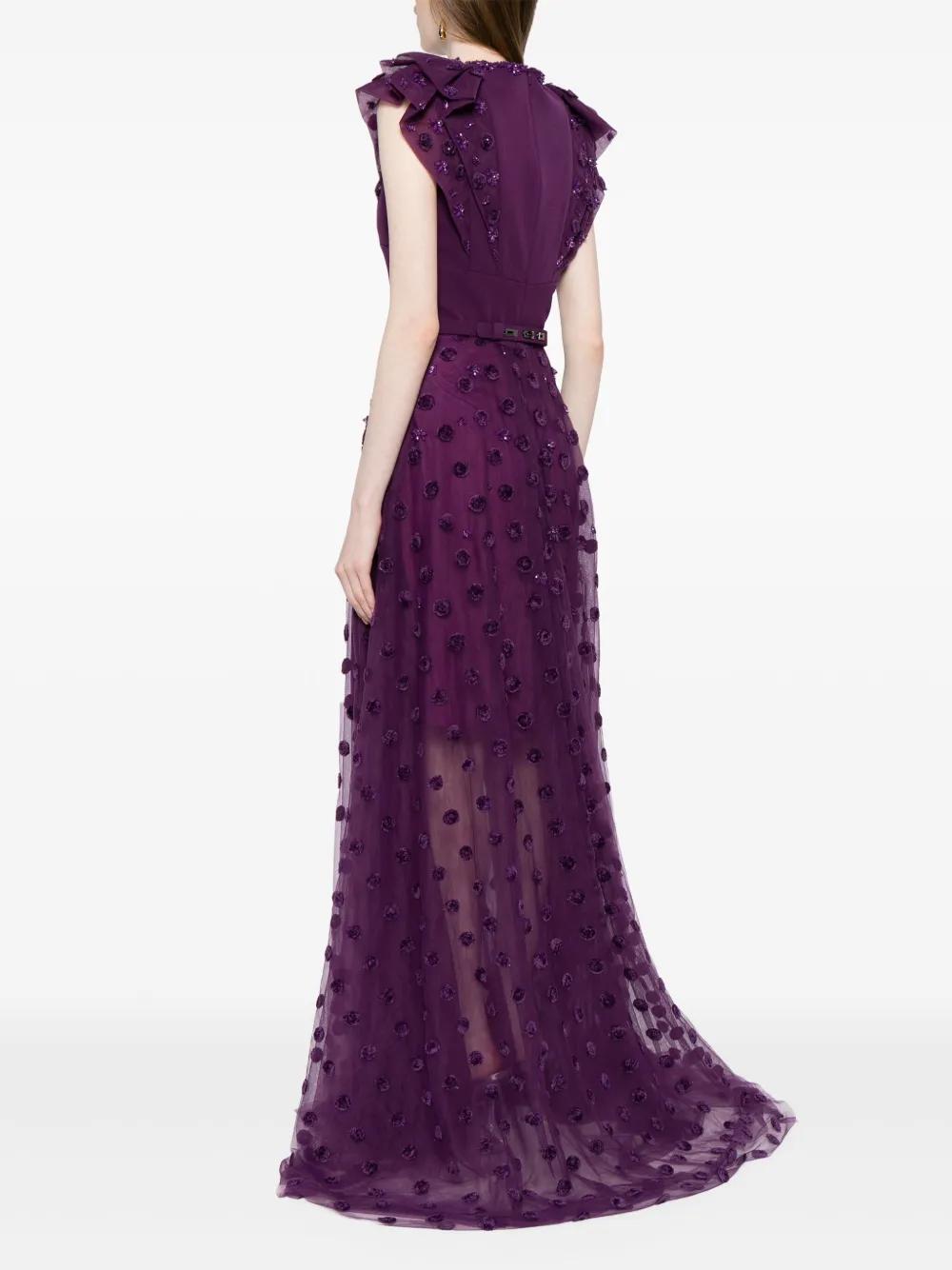 polka dot beaded tulle dress Product Image