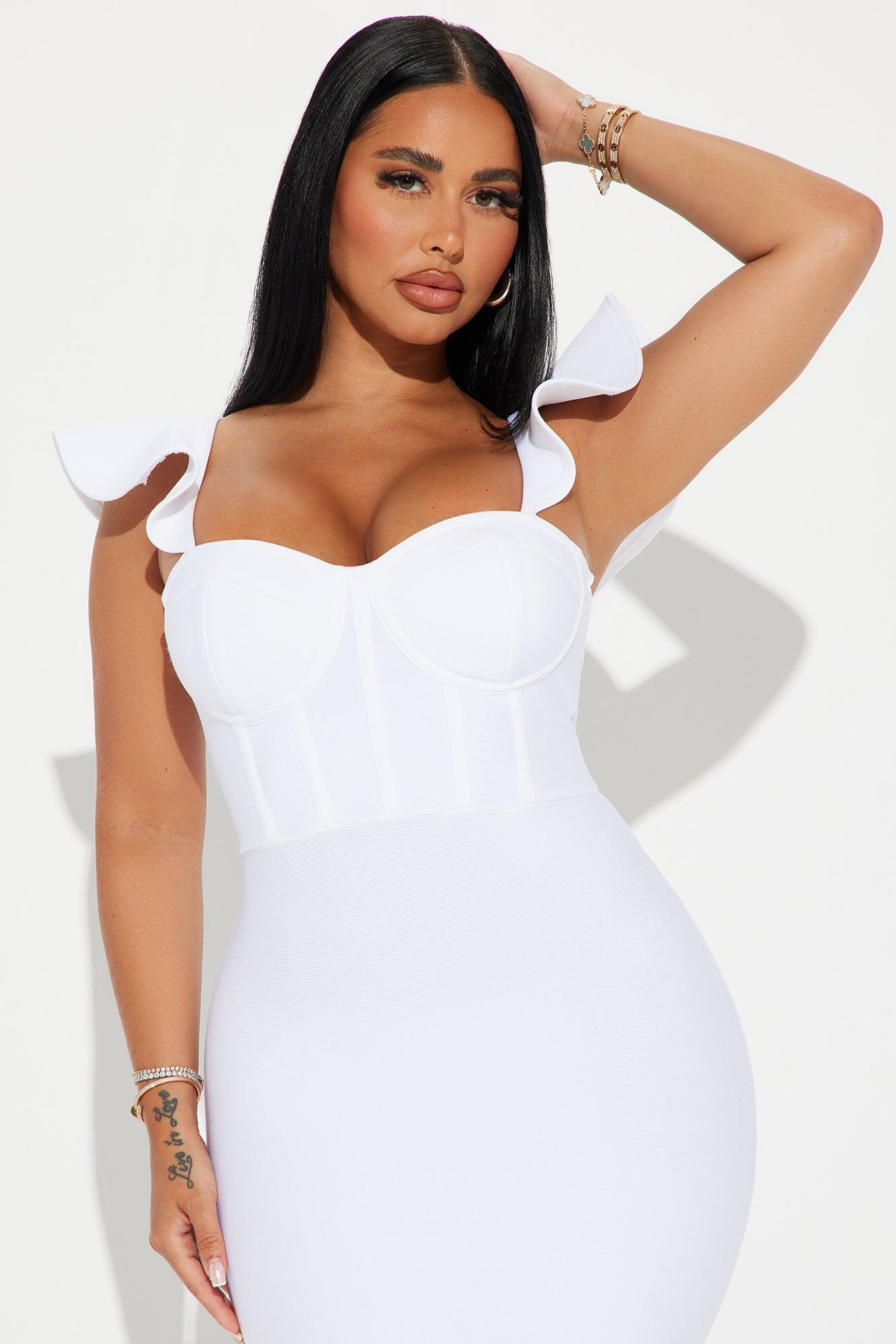 Alani Bandage Midi Dress - White Product Image