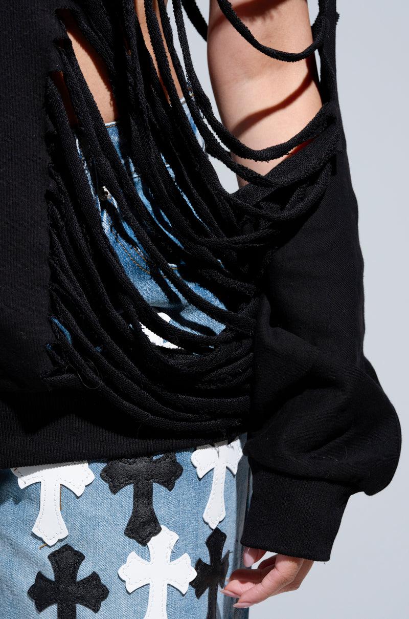 CUT HIM OFF FRENCH TERRY SWEATSHIRT IN BLACK Product Image