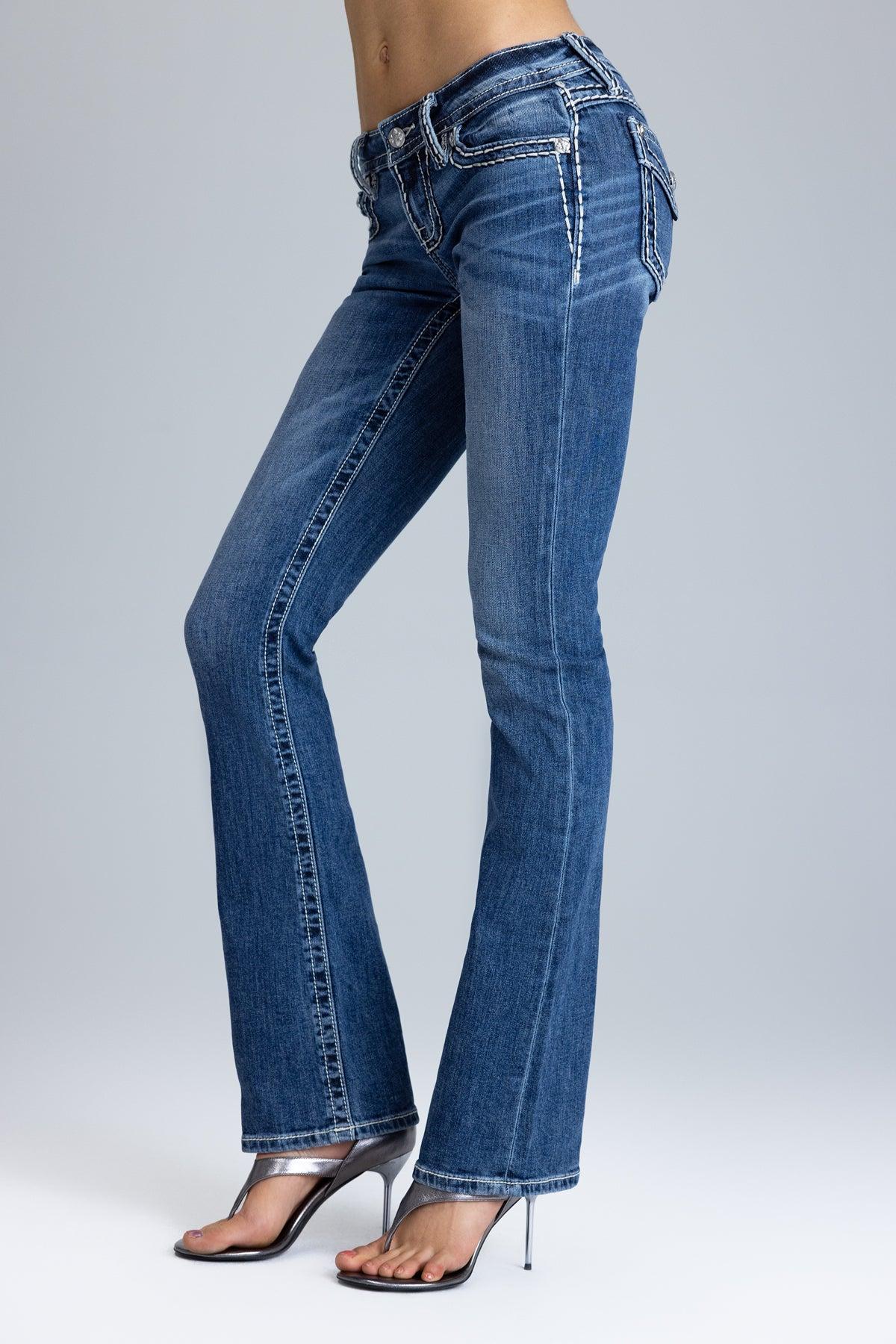 Cleo Stitched Low Rise Bootcut Jeans Product Image