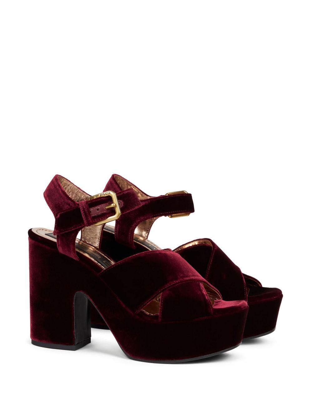 100mm velvet platform sandals Product Image