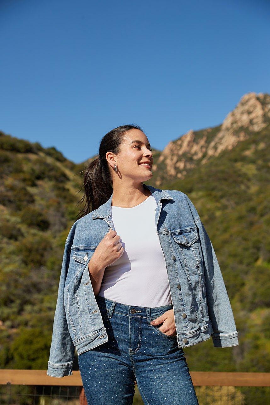 Westport 5 Pocket High Rise Rhinestone Skinny Jeans Product Image