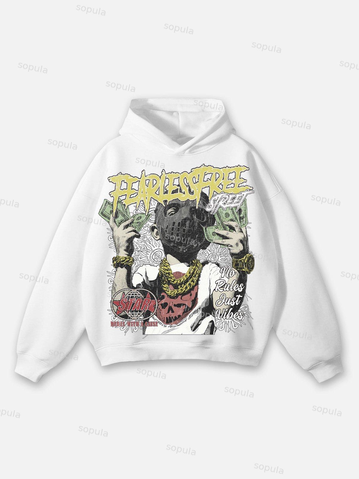Sopula Fearless Street Retro Graphic Hoodie Product Image