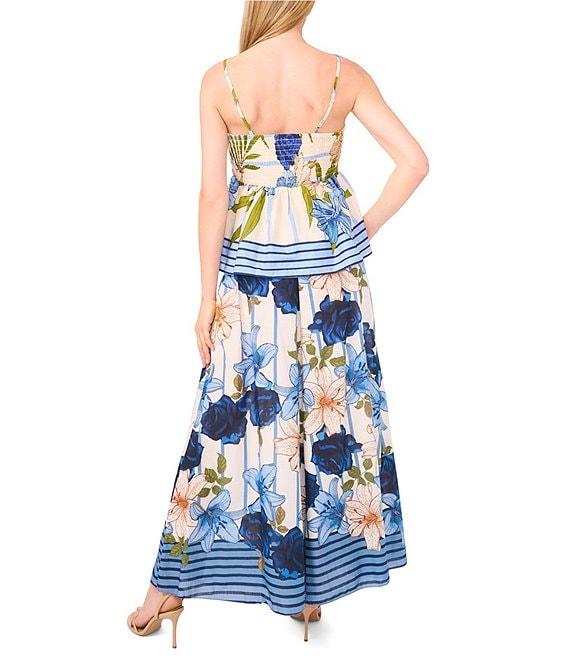 CeCe Woven Floral Print Wide Leg Pull-On Coordinating Pants Product Image