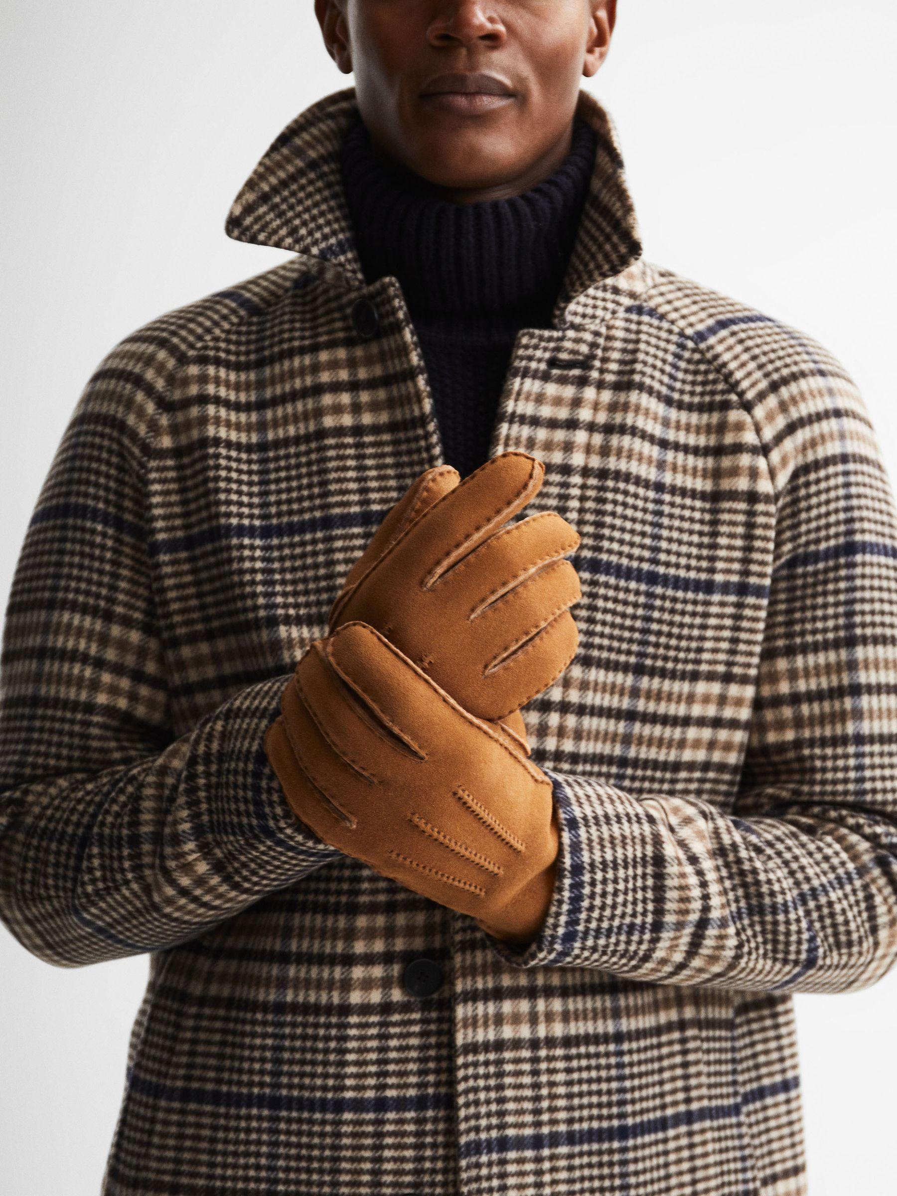 Shearling Gloves in Neutral Product Image
