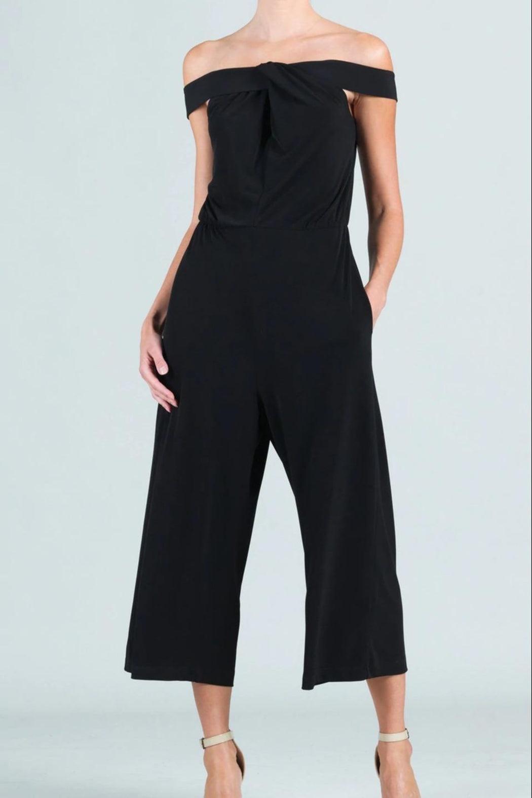 Cross-Front Cropped-Halter Jumpsuit Product Image