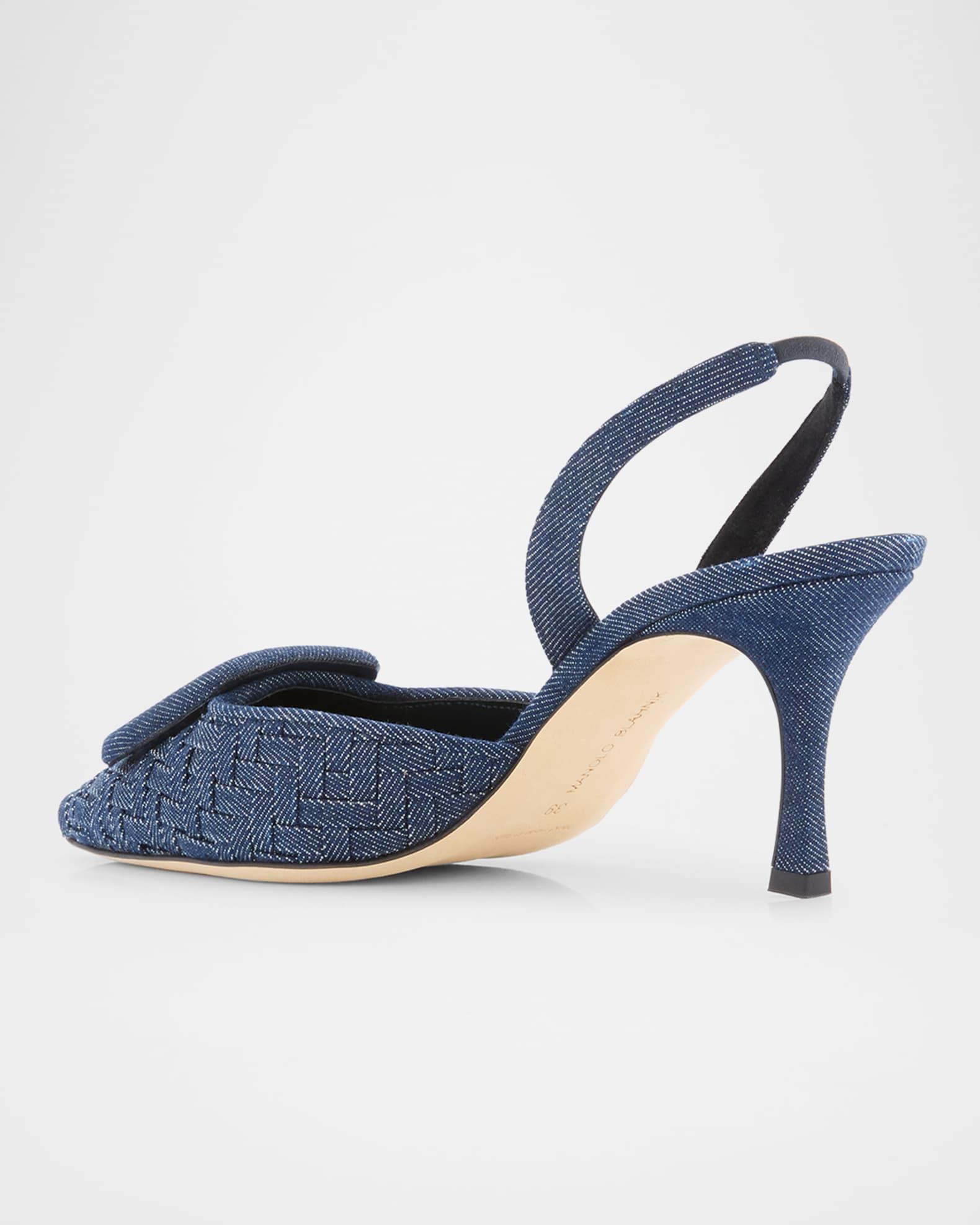 Maysli Chambray Buckle Slingback Pumps Product Image