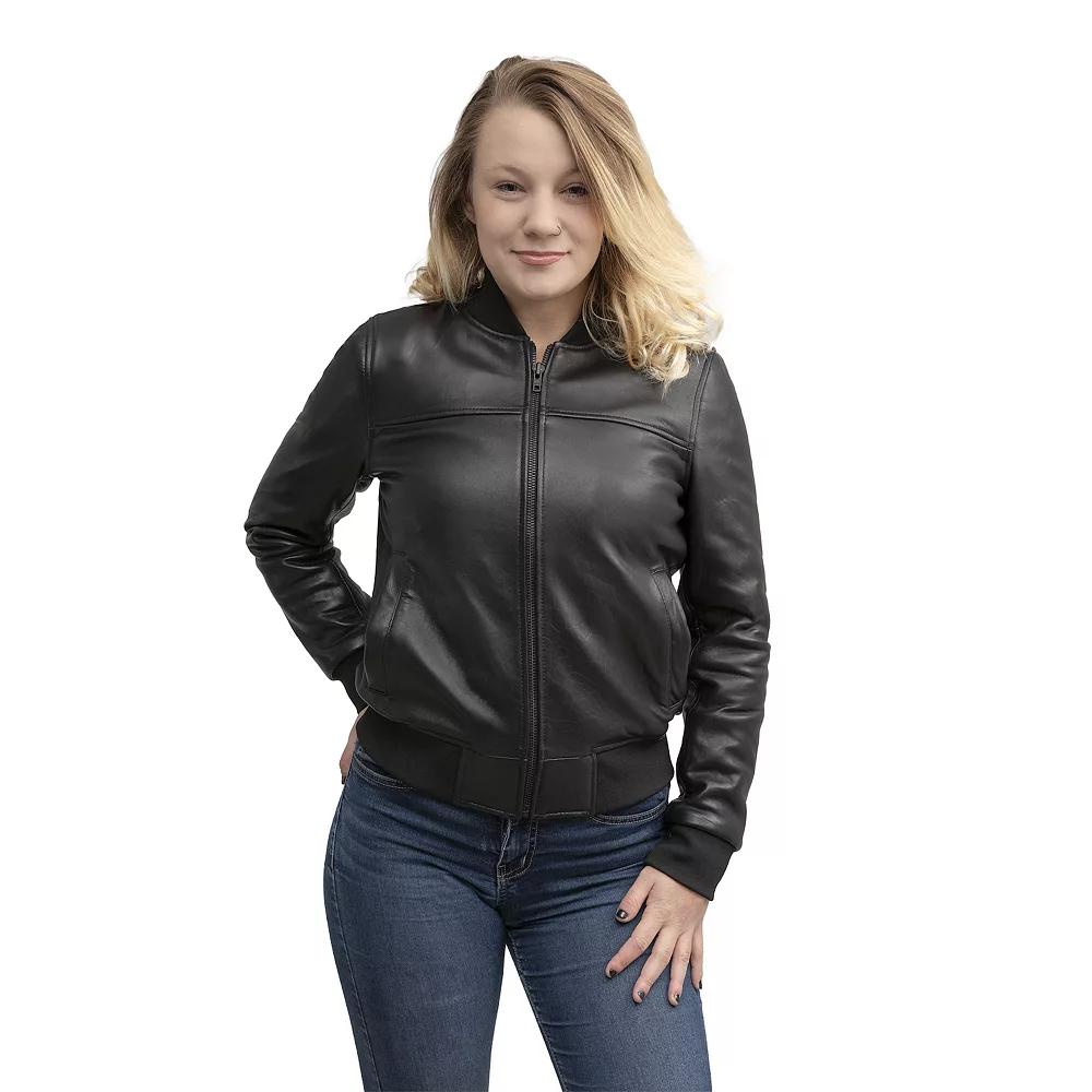 Women's Whet Blu Dani Leather Bomber Jacket,  Product Image