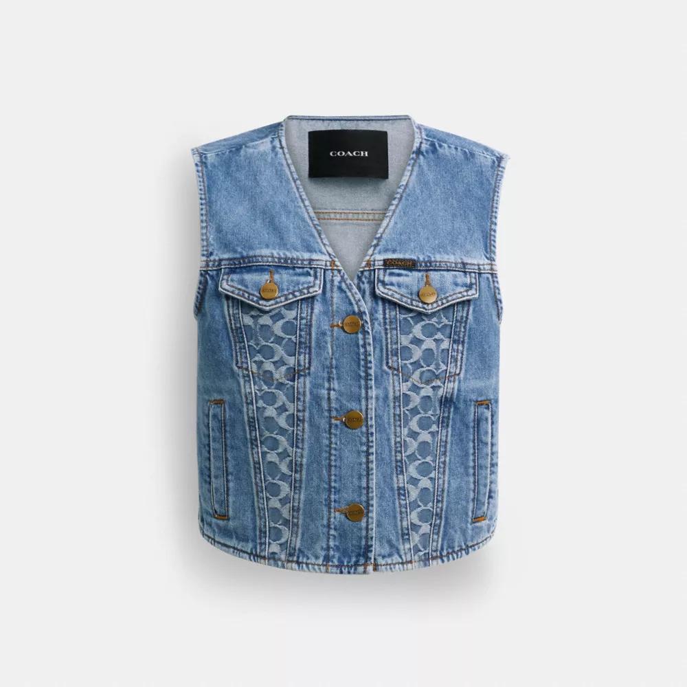 Denim Vest In Organic Cotton Product Image