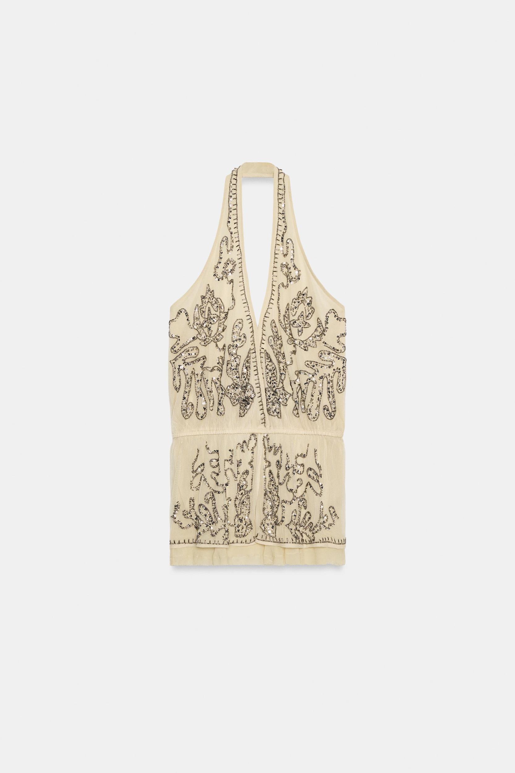 ZW COLLECTION LIMITED EDITION EMBROIDERED HALTER TOP Product Image