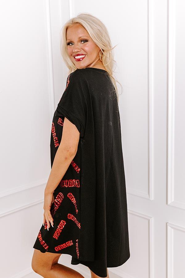 School Spirit Sequin Embroidered Mini Dress in Georgia Product Image