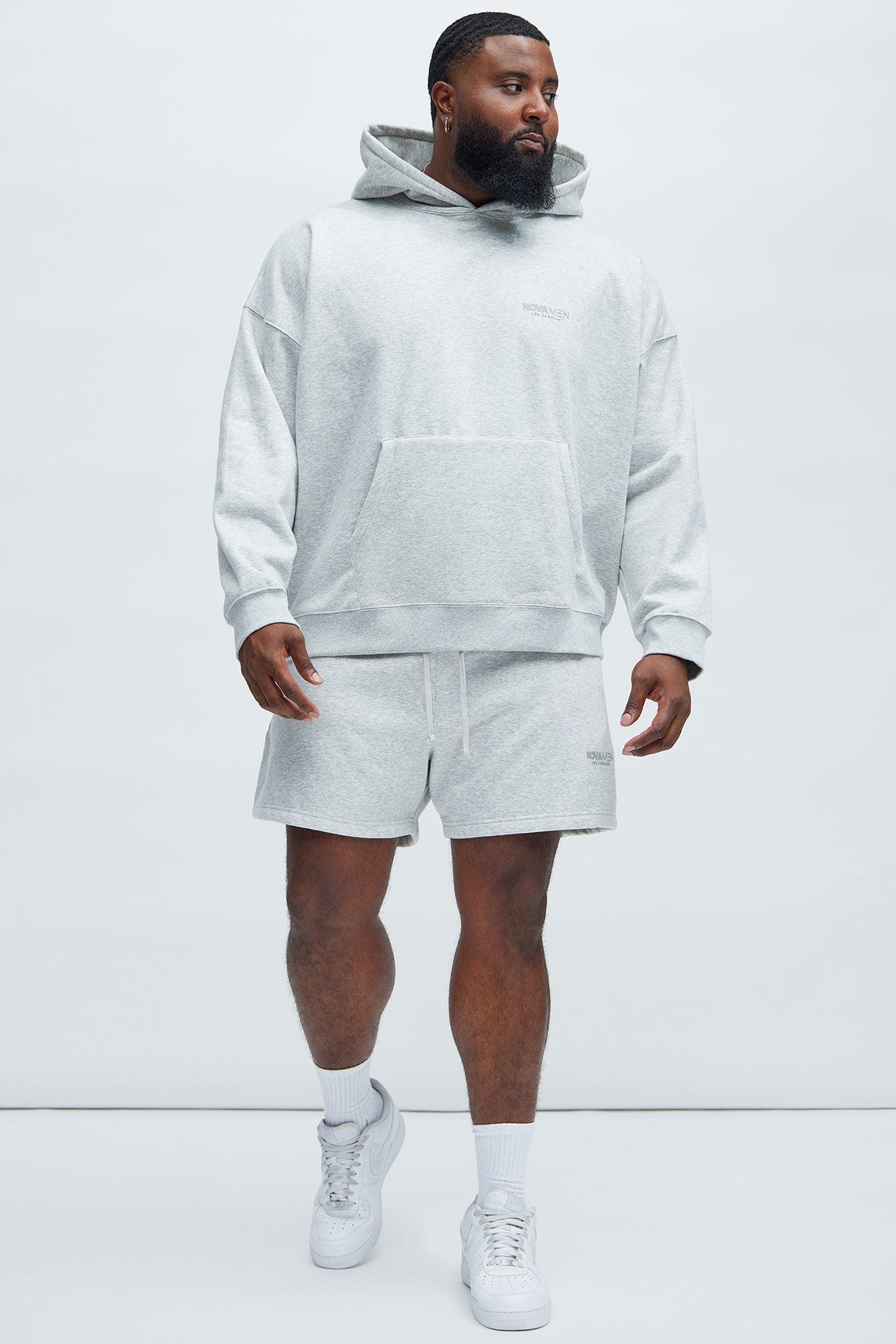 Tyson Novamen Oversize Heavyweight Sweat Shorts - Heather Grey Product Image