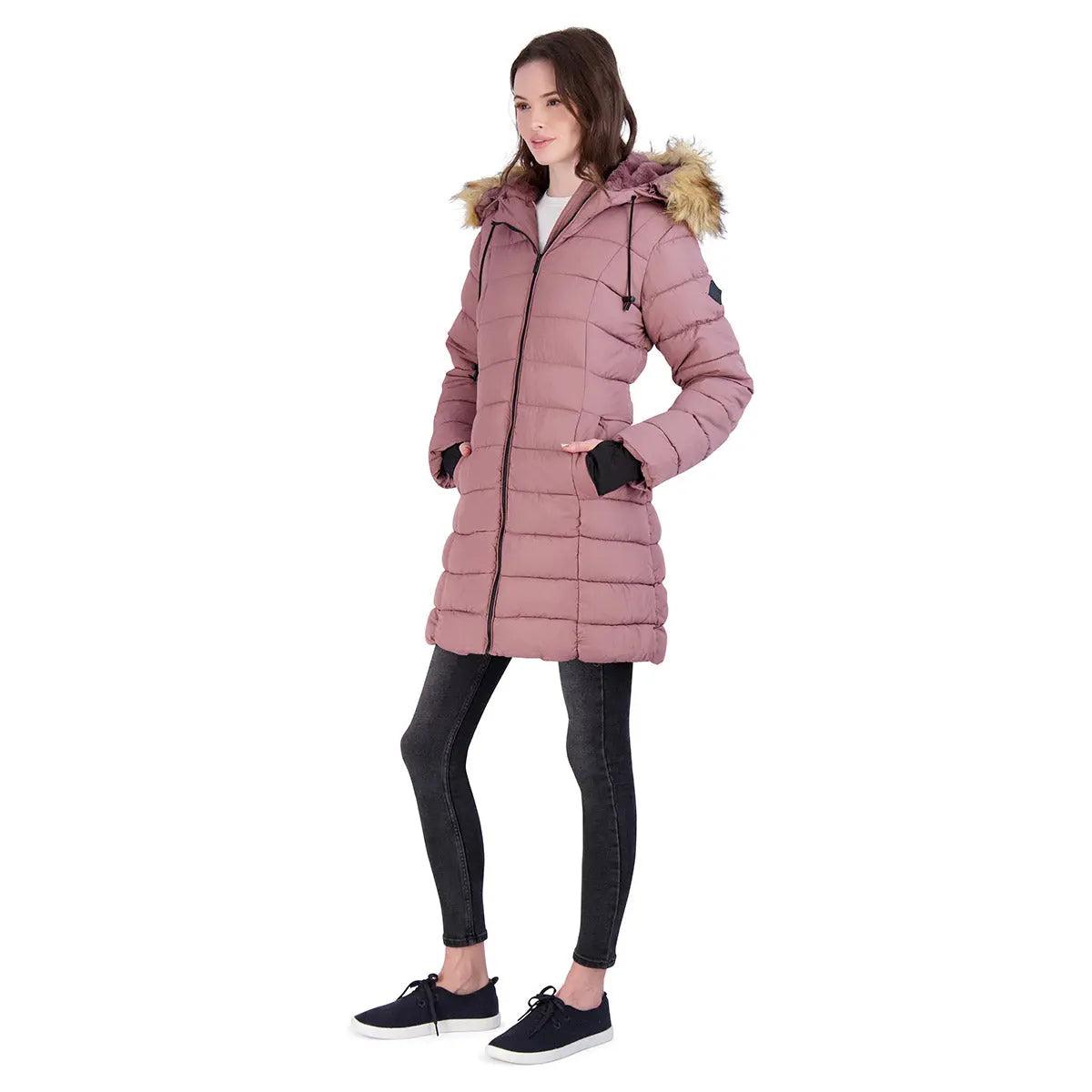 Steve Madden Women's Jacket with Faux Fur Hood Female Product Image