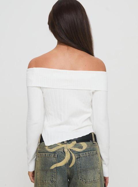 Brisa Long Sleeve Top White Product Image