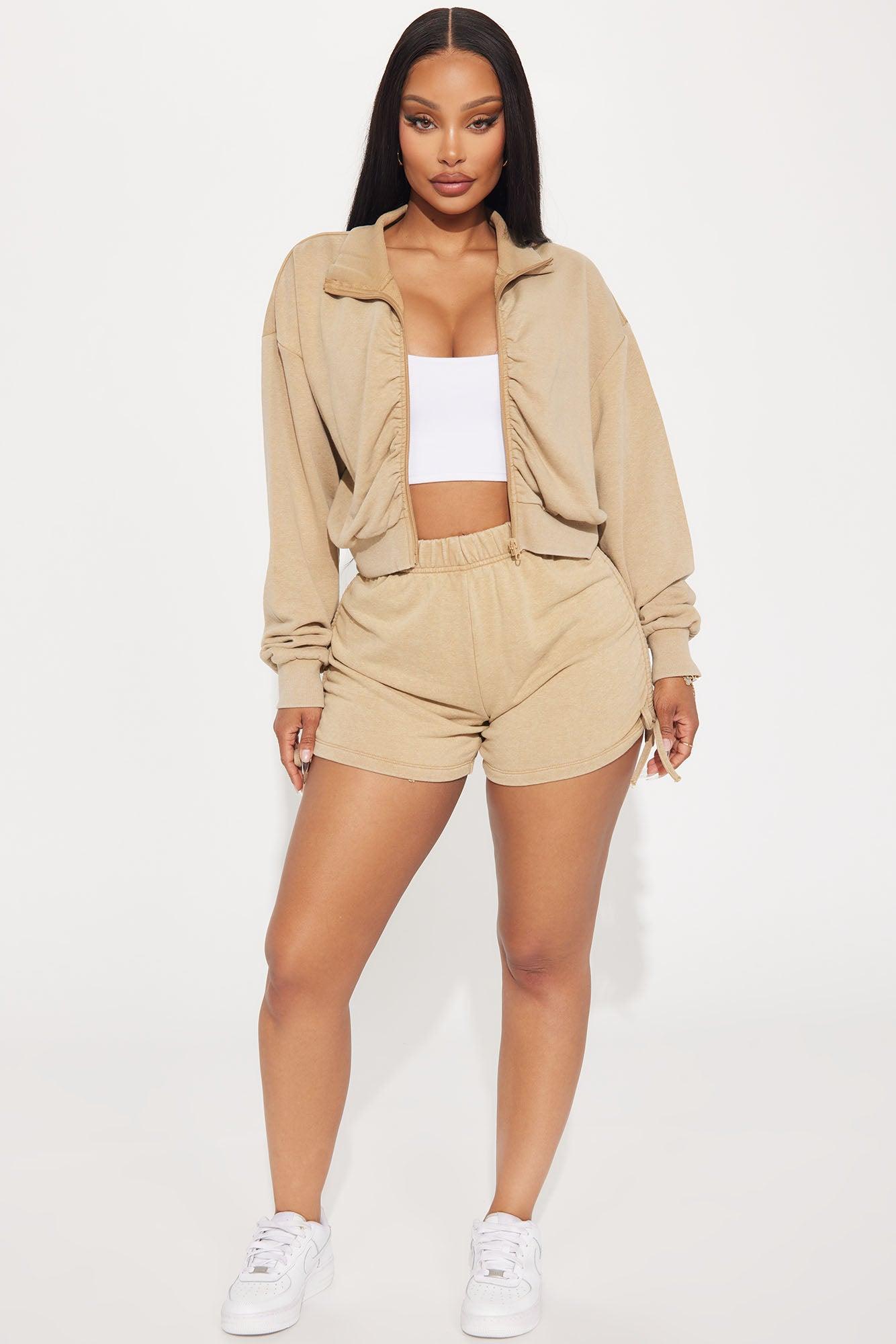 A Flight Away Lounge Zip Up Jacket - Taupe Product Image