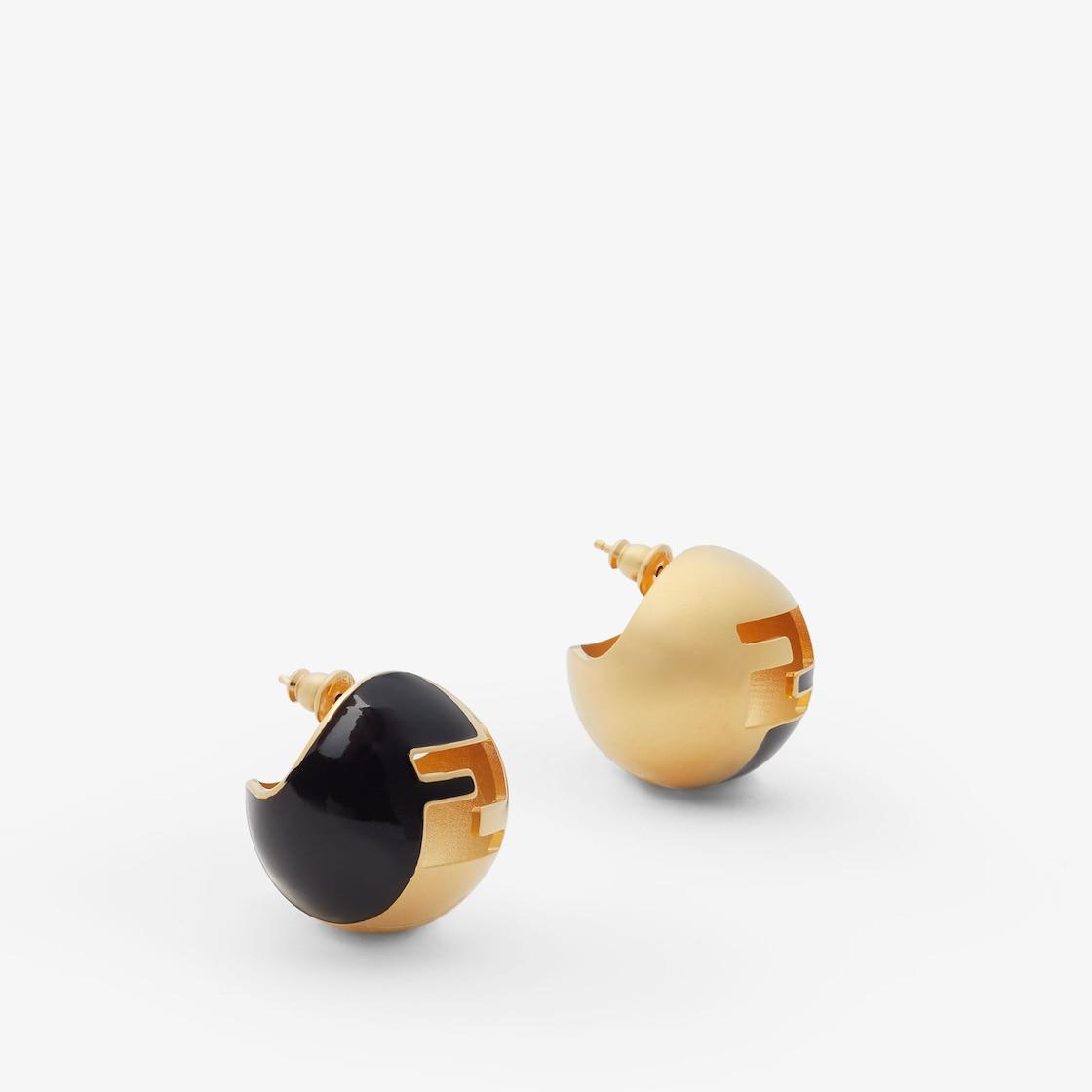 Fendi Sphera EarringsGold and black colored earrings Product Image