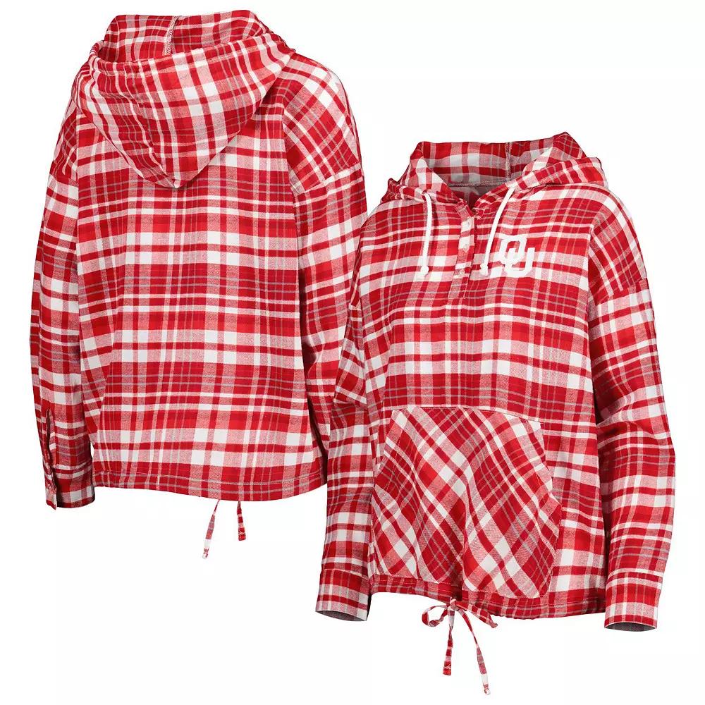 Women's Concepts Sport Crimson Oklahoma Sooners Mainstay Plaid Pullover Hoodie, Size: Small, Red Product Image