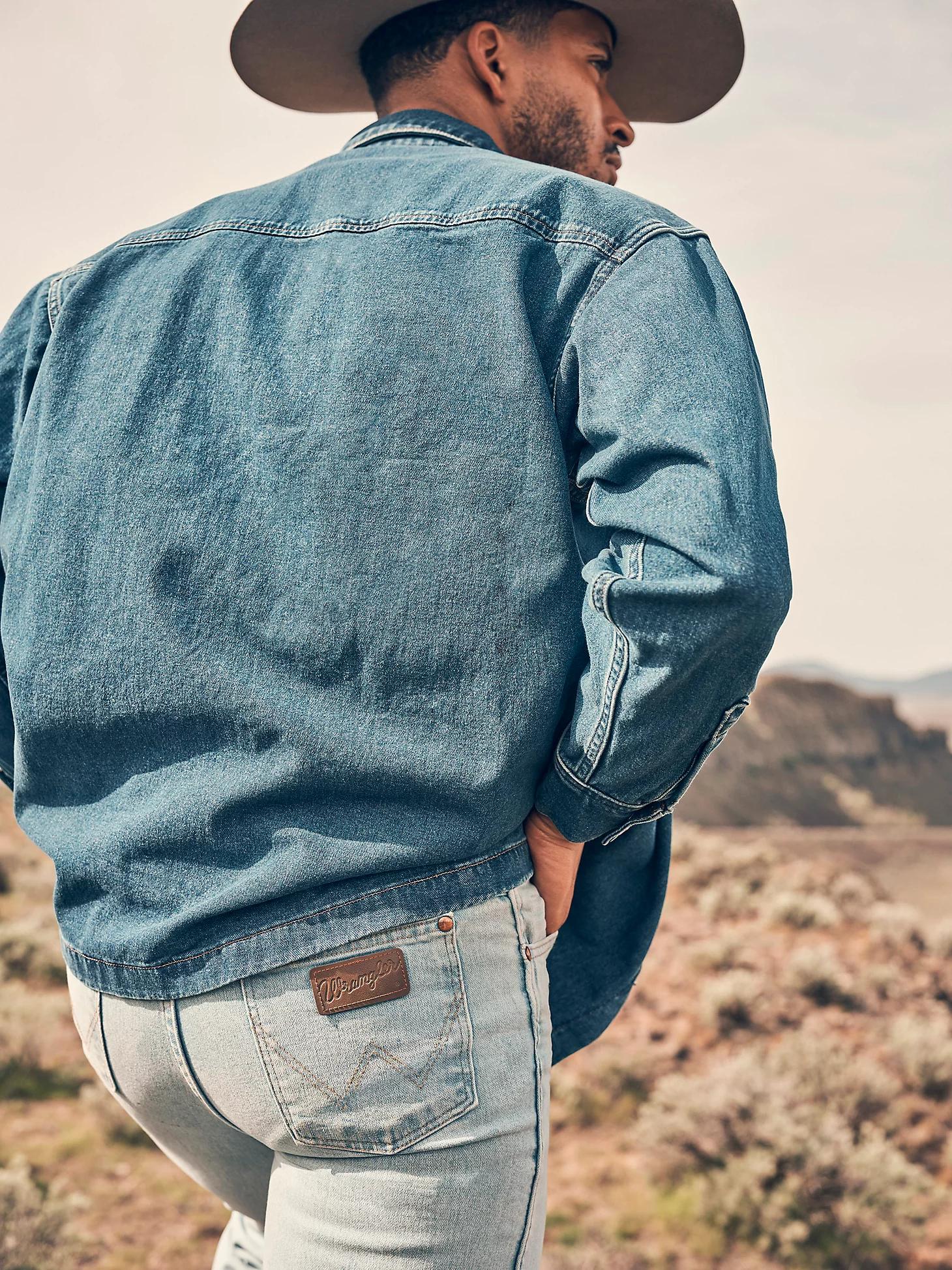 Men's Oversized Denim Shirt in Retro Blue Product Image