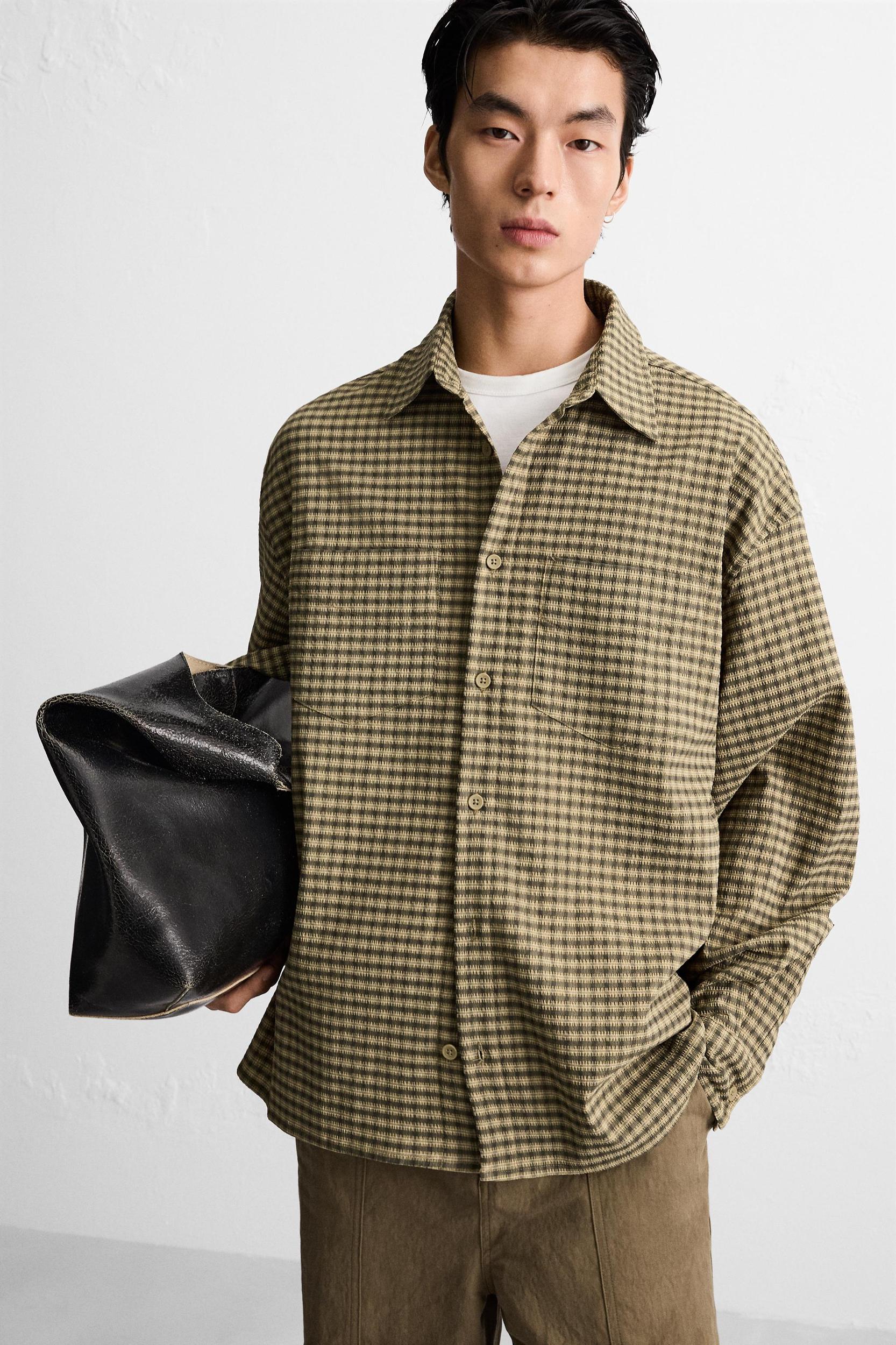 Seersucker Plaid Shirt Product Image