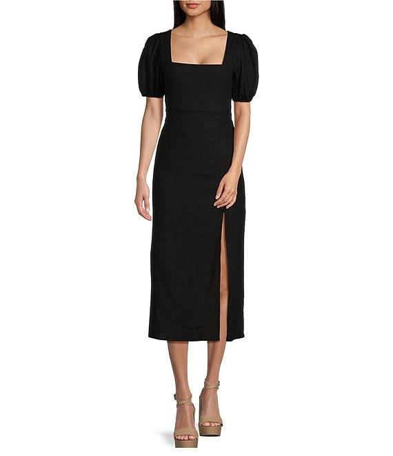 GB Short Sleeve Side Slit Midi Dress Product Image