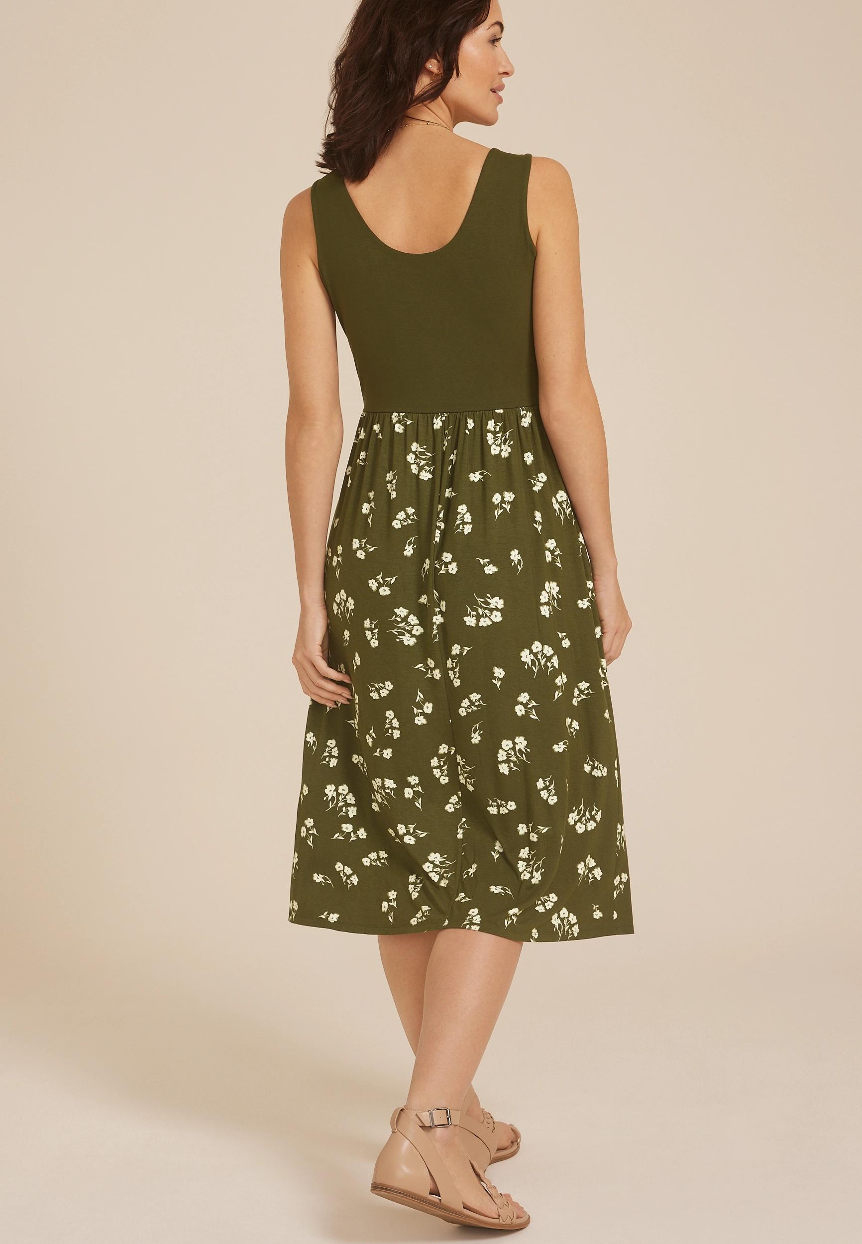 24/7 Bare Front Slit Midi Dress Product Image